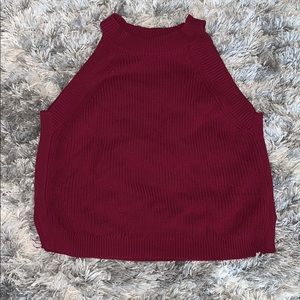 Cropped Knit Sleeveless Sweater
